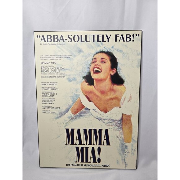 Vintage Mamma Mia THE SMASH HIT MUSICAL Poster Wooden Plaque - Wall Decor - Picture 1 of 11
